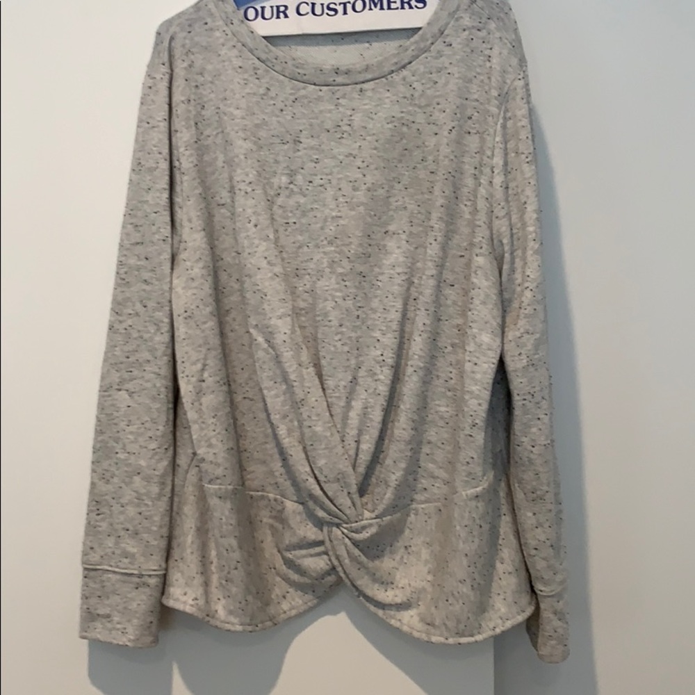 LOFT heather grey knot sweatshirt